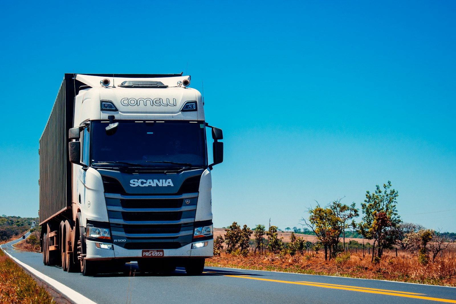 Delivery van staged for domestic courier dispatch